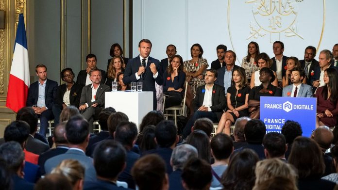 France Digitale, an association at the heart of the battles Emmanuel Macron donnait un discours devant des acteurs de la French tech au Palais de l'Elysée pour le lancement du France Digitale Day.