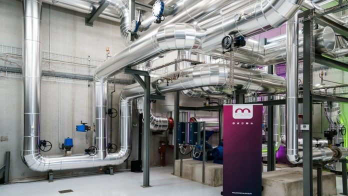 Ci-dessus, la chaufferie de Rixheim. Elle fait partie d'un des réseaux de chaleur intercommunaux de l'agglomération mulhousienne.
