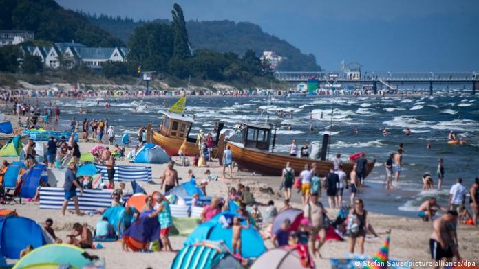 Beach scene on the Baltic Sea island of Usedom