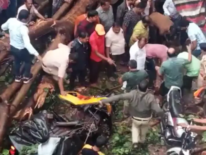 Pune Latest News An elderly rickshaw driver died after a Pune Latest News An elderly rickshaw driver died after a tree fell on him