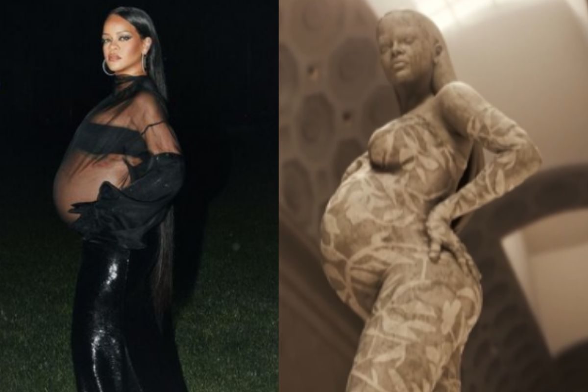 Rihanna Statue With Baby Bump At Met Gala 2022, Pop Rihanna Statue With Baby Bump At Met Gala 2022, Pop Star Says She's Happy