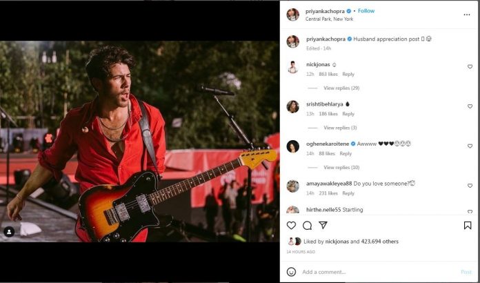 Priyanka Chopra's post on Nick Jonas