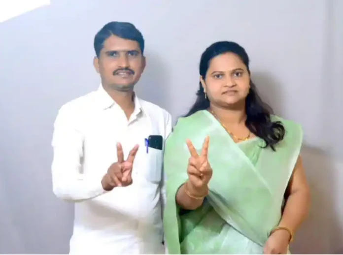 Nashik gram panchayat election wife sarpanch and husband elected as deputy sarpanch in dindori

